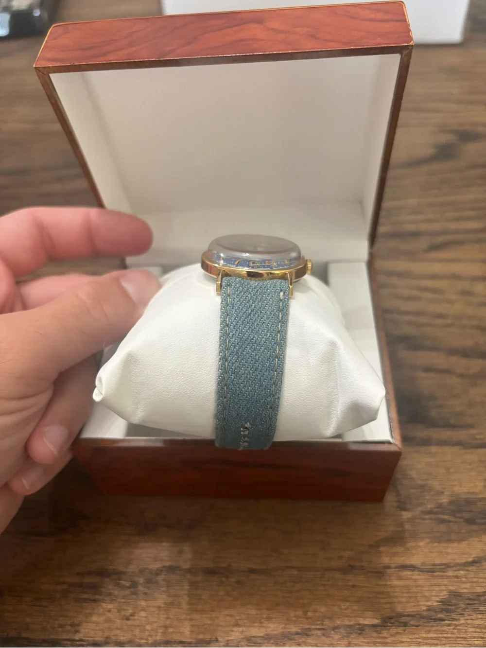 Rare Vintage Timex Snoopy Mechanical Wind-Up Watch Original Denim Band